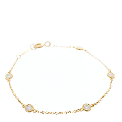 Tiffany 18K Yellow Gold Diamond .40ctw Elsa Peretti Diamonds by the Yard Station Bracelet 1 of 4