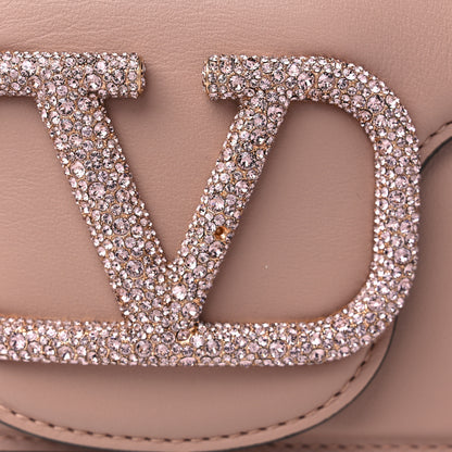 Valentino Garavani Calfskin Crystal Vlogo Small Loco Shoulder Bag Rose Cannelle 10 of 10