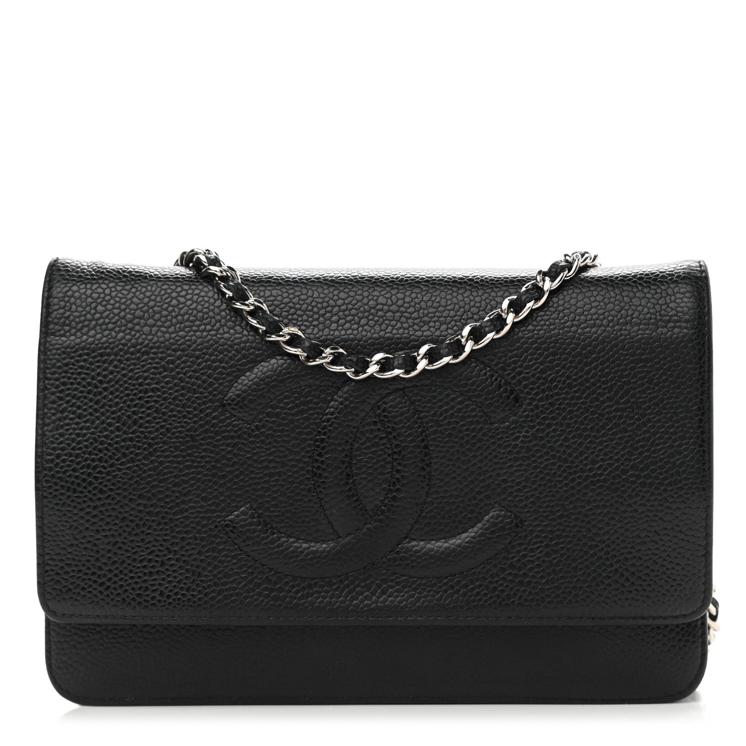 Chanel Caviar Timeless CC Wallet On Chain WOC Black 1 of 14