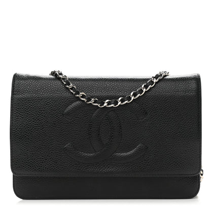 Chanel Caviar Timeless CC Wallet On Chain WOC Black 1 of 14