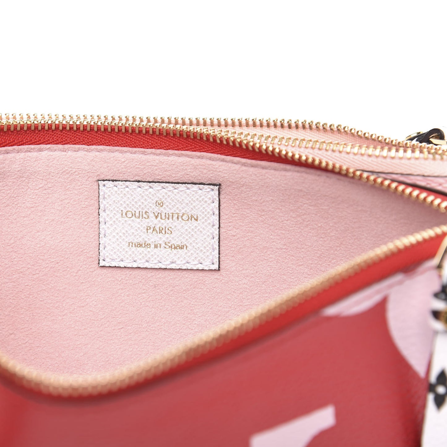 Monogram Giant Double Zip Pochette Rouge