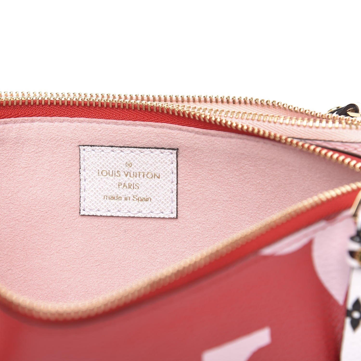 Louis Vuitton Monogram Giant Double Zip Pochette Rouge 7 of 10