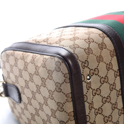 Gucci Monogram Vintage Web Medium Boston Dark Brown 10 of 13