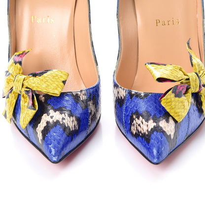 Christian Louboutin Ayers Watersnake Madame Menodo 100 Pumps 38 Version Blue 8 of 9