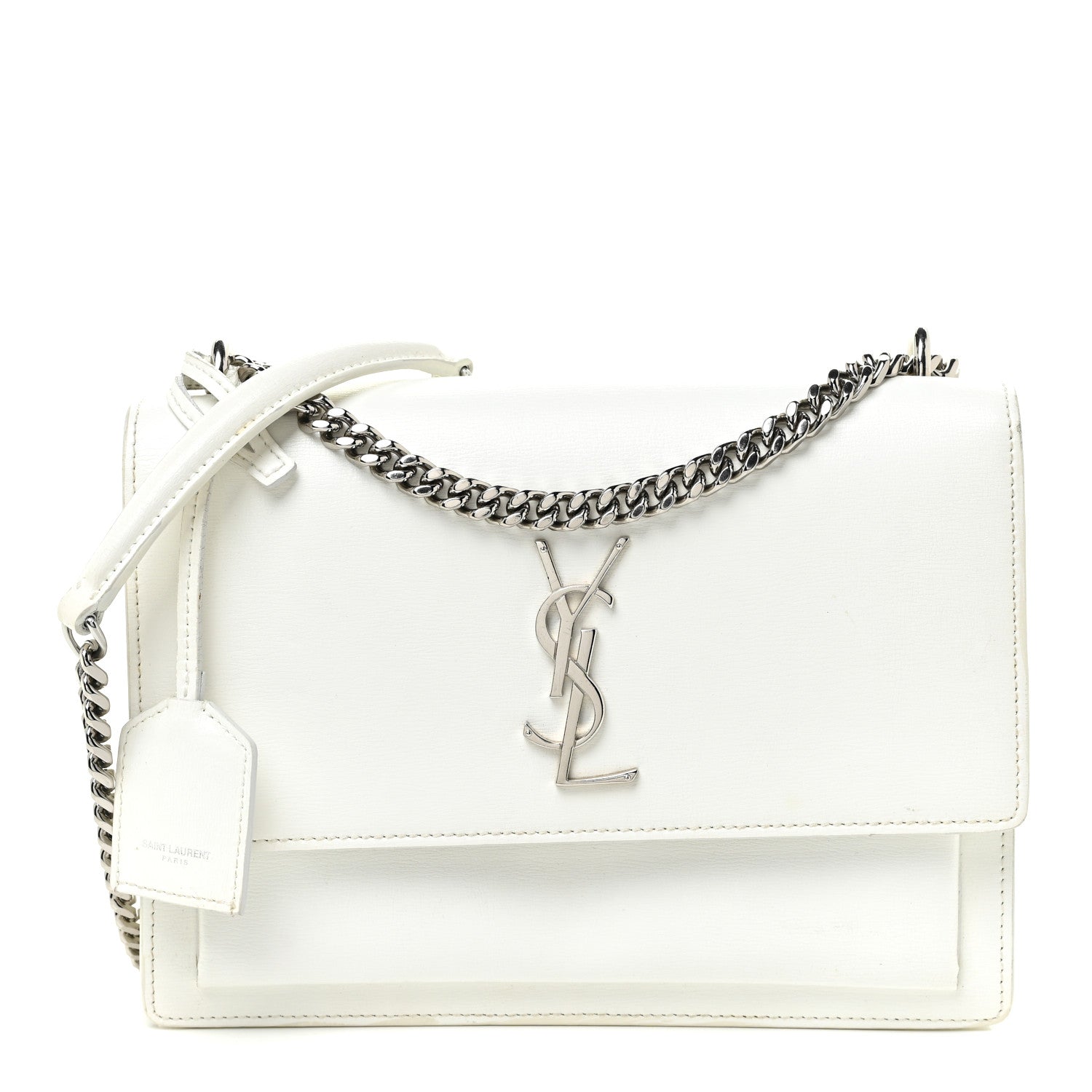 Saint Laurent Calfskin Medium Monogram Sunset White 1 of 29