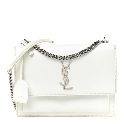 Saint Laurent Calfskin Medium Monogram Sunset White 1 of 29
