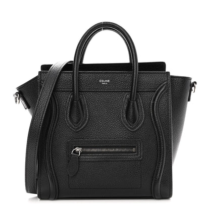 Celine Drummed Calfskin Nano Luggage Black 1 of 11