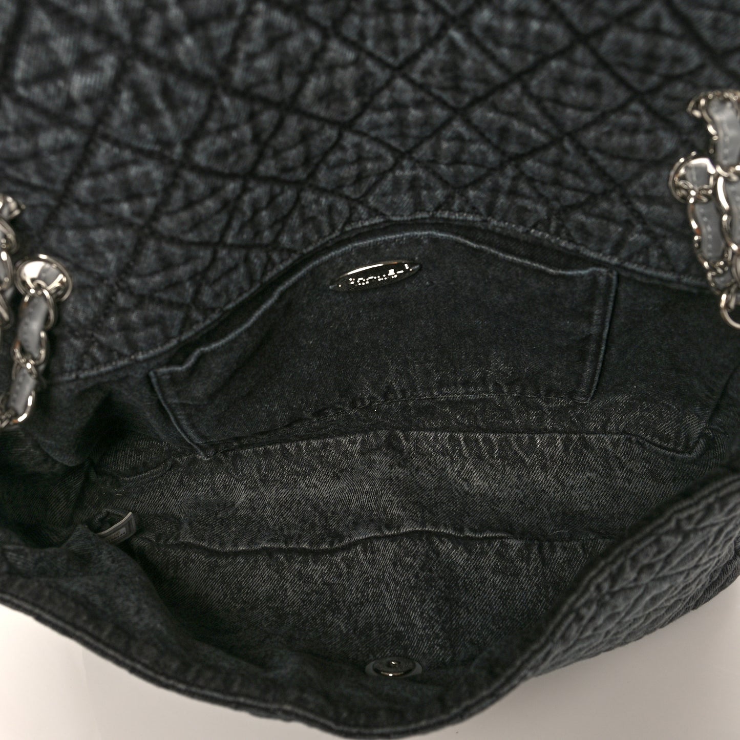 Denim Quilted Denimpression Flap Grey Black