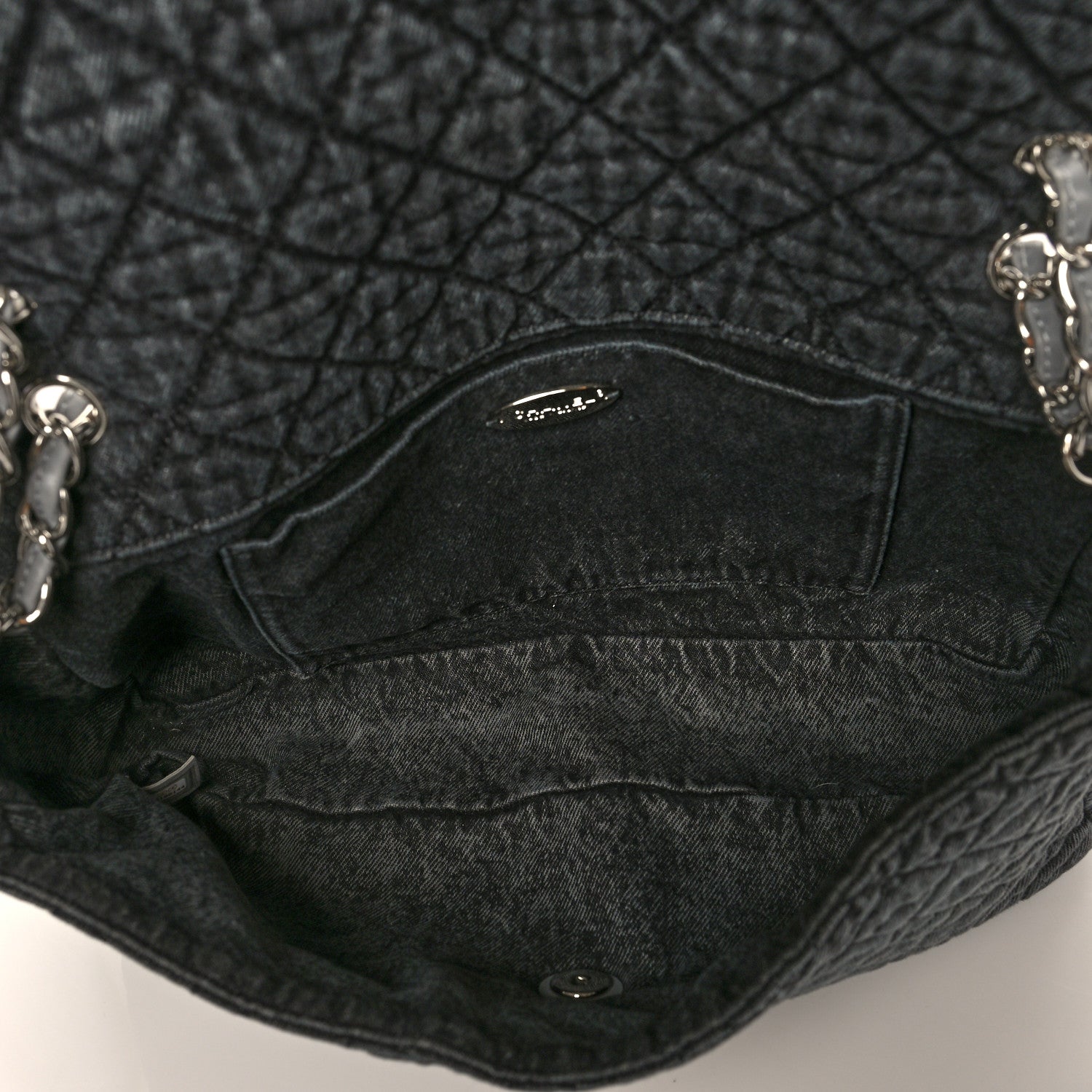 Chanel Denim Quilted Denimpression Flap Grey Black 5 of 9