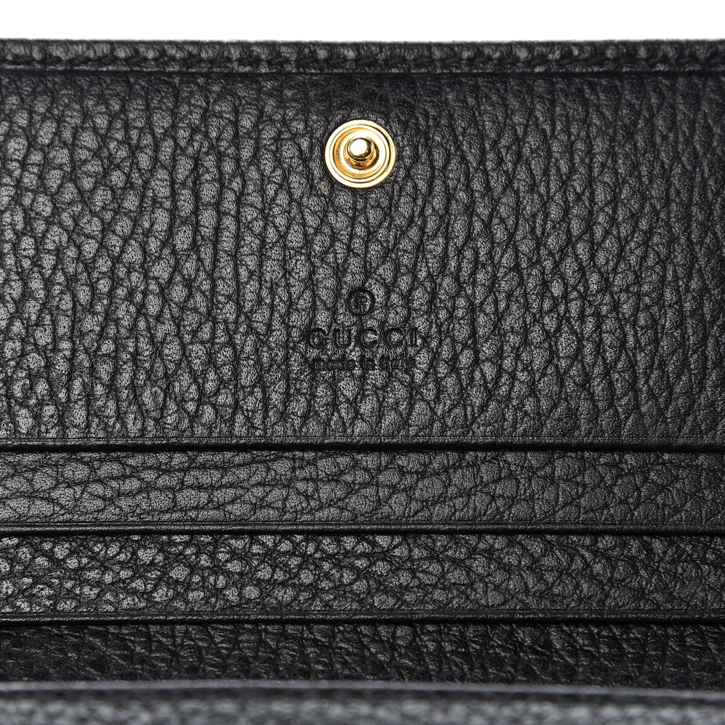 Pebbled Calfskin GG Marmont Card Case Black