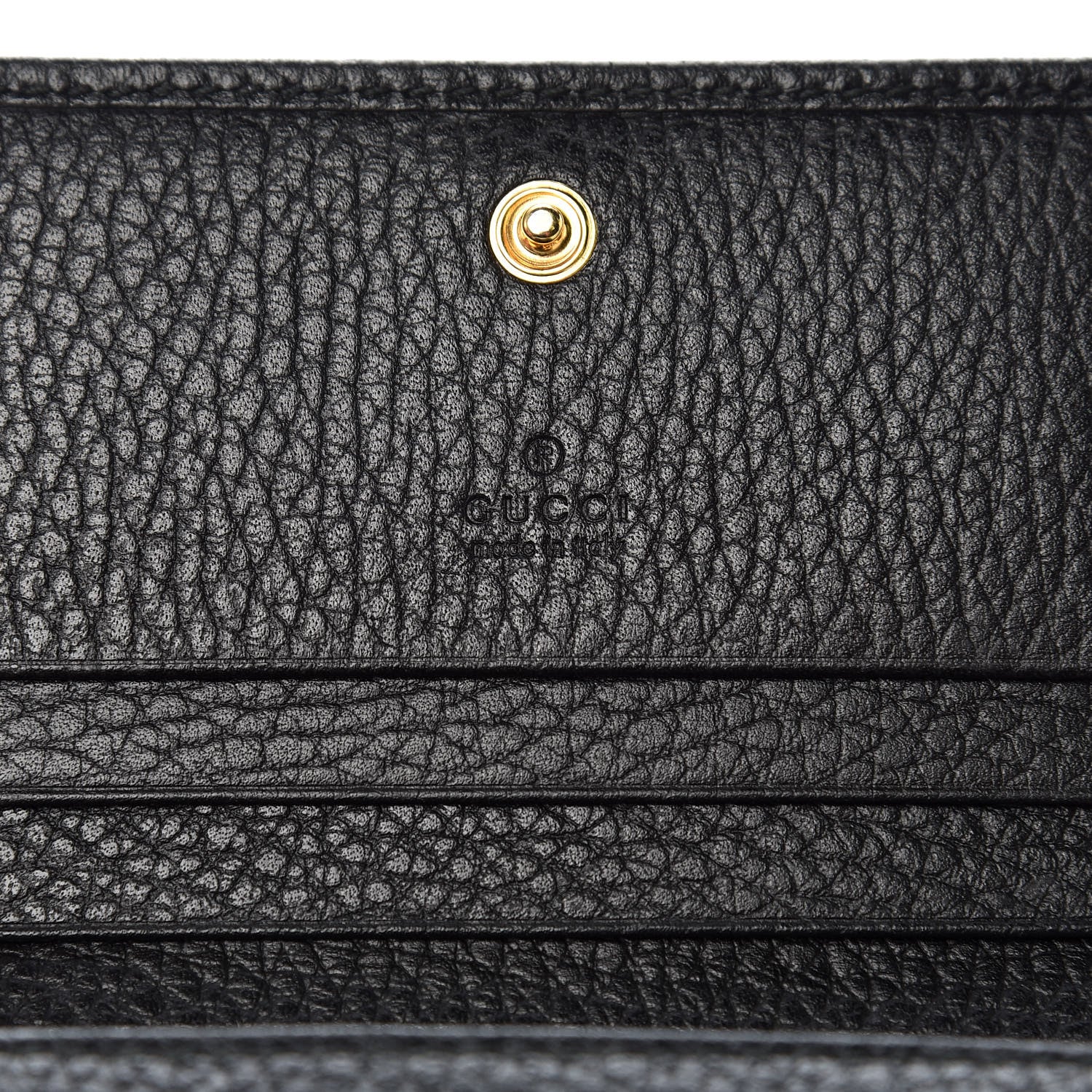 Gucci Pebbled Calfskin GG Marmont Card Case Black 6 of 10