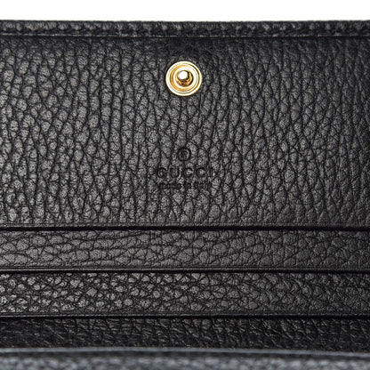 Gucci Pebbled Calfskin GG Marmont Card Case Black 6 of 10