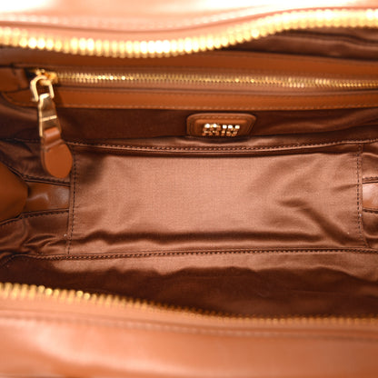Miu Miu Nappa Small Beau Top Handle Bag Cognac 5 of 10