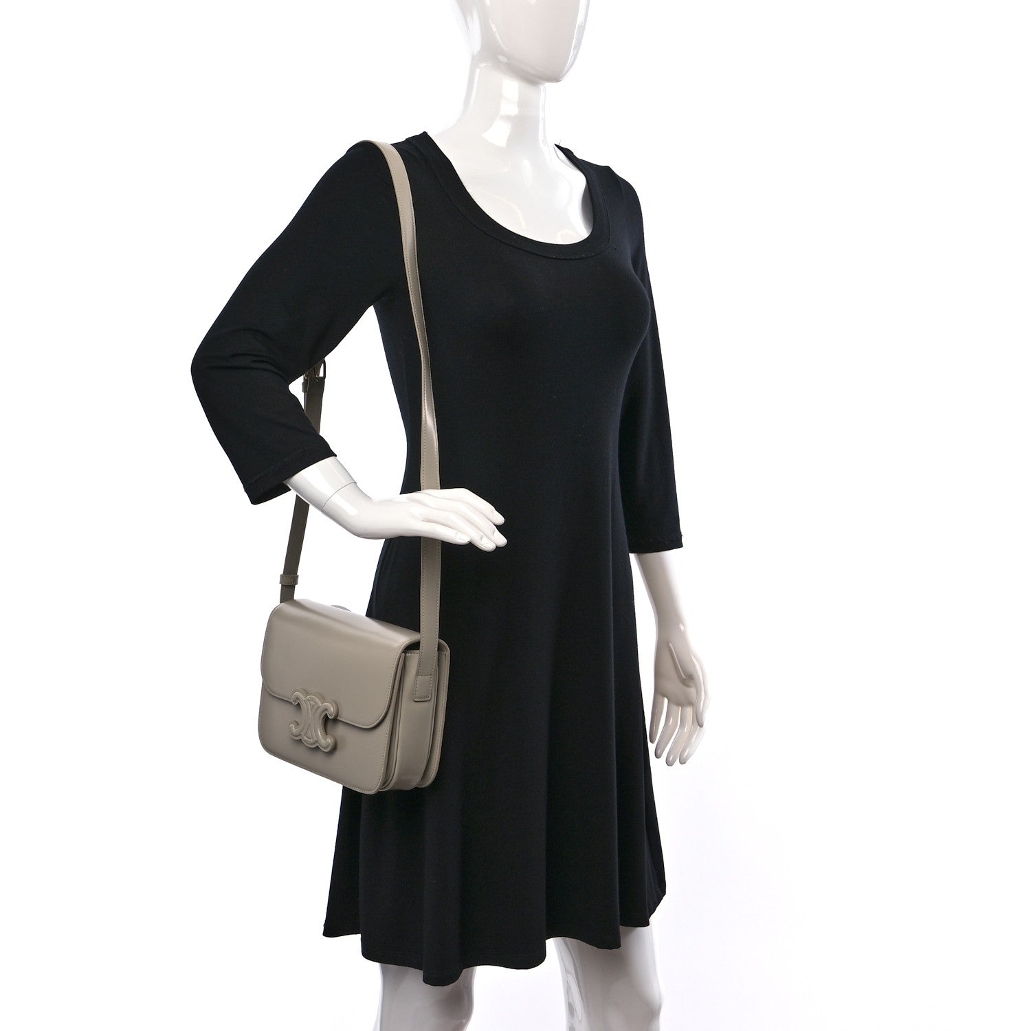 Celine Shiny Calfskin Medium Triomphe Trench 2 of 9