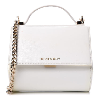 Givenchy Patent Calfskin Mini Pandora Box Chain Crossbody Bag White 1 of 8