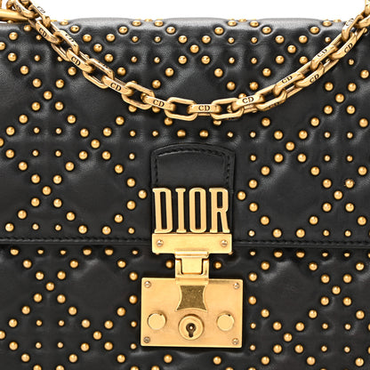 Christian Dior Lambskin Cannage Studded Large Dioraddict Flap Bag Black 8 of 10