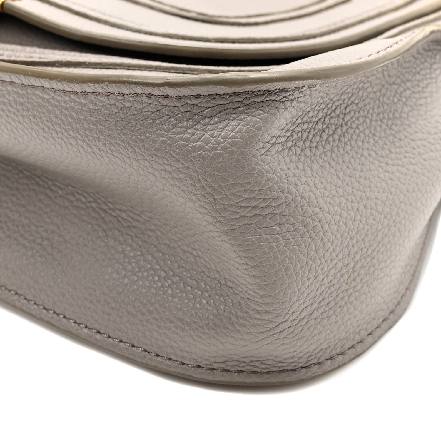 Chloe Calfskin Small Marcie Saddle Shoulder Bag Cashmere Grey 10 of 10