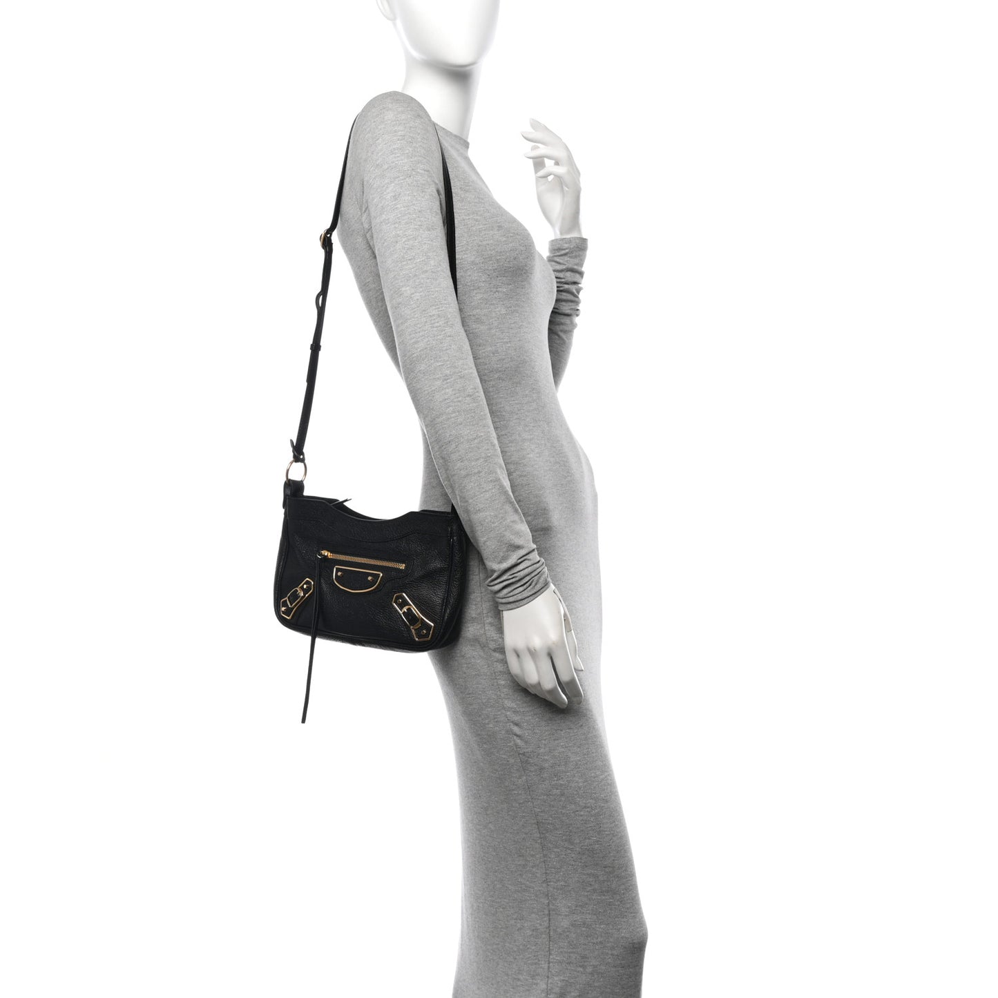 Chevre Gold Metallic Edge Hardware Hip Black