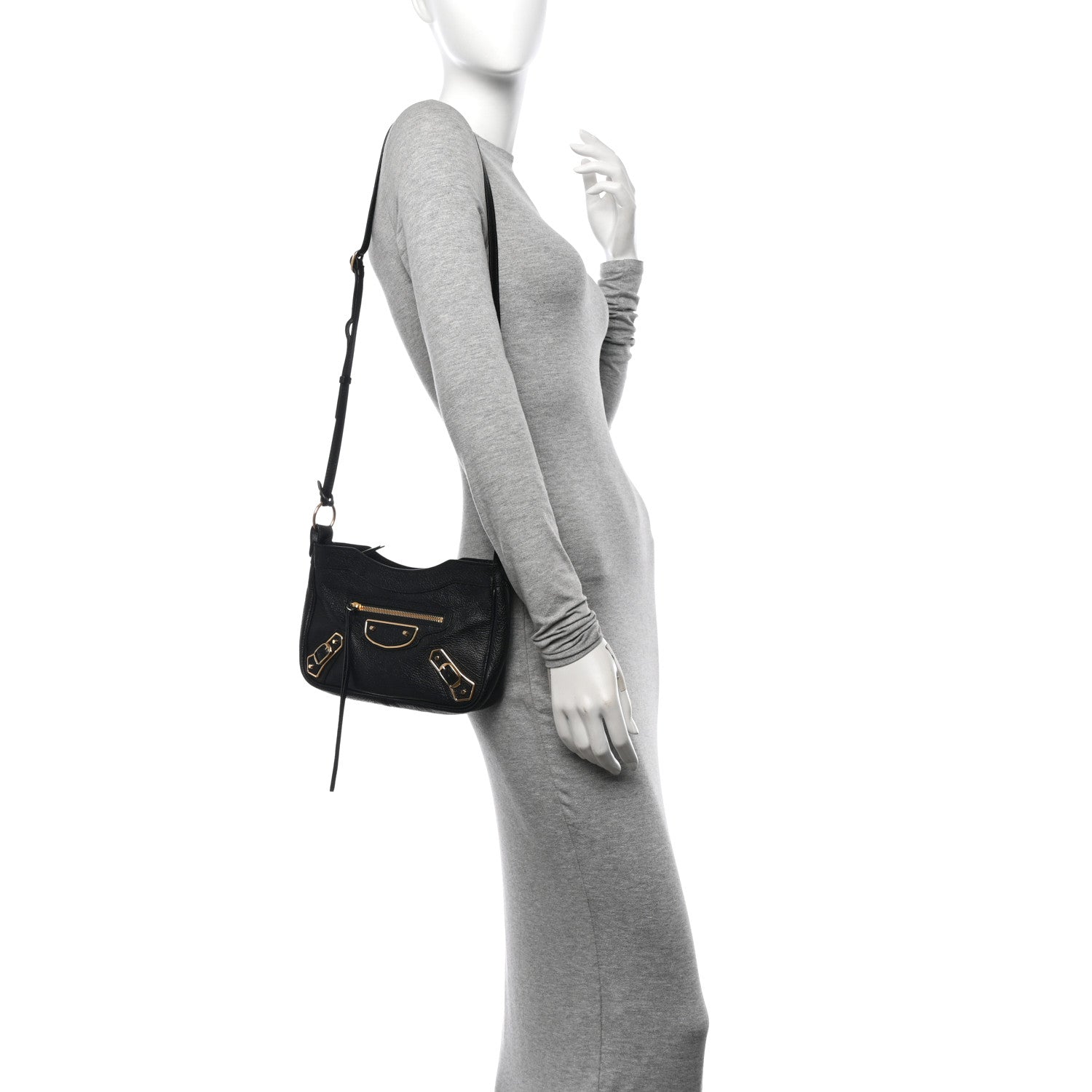 Balenciaga Chevre Gold Metallic Edge Hardware Hip Black 2 of 12