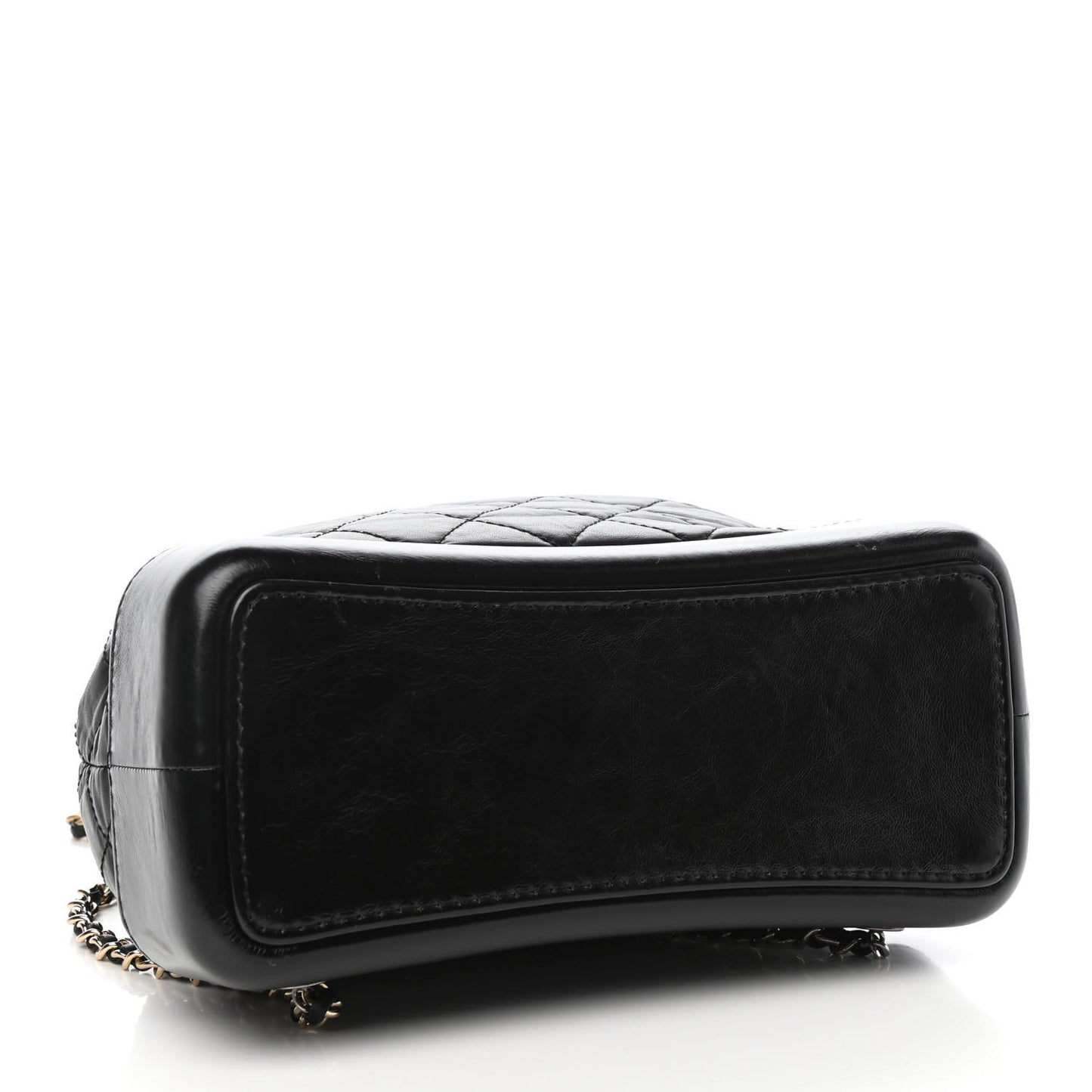 Aged Calfskin Quilted Gabrielle Backpack Black