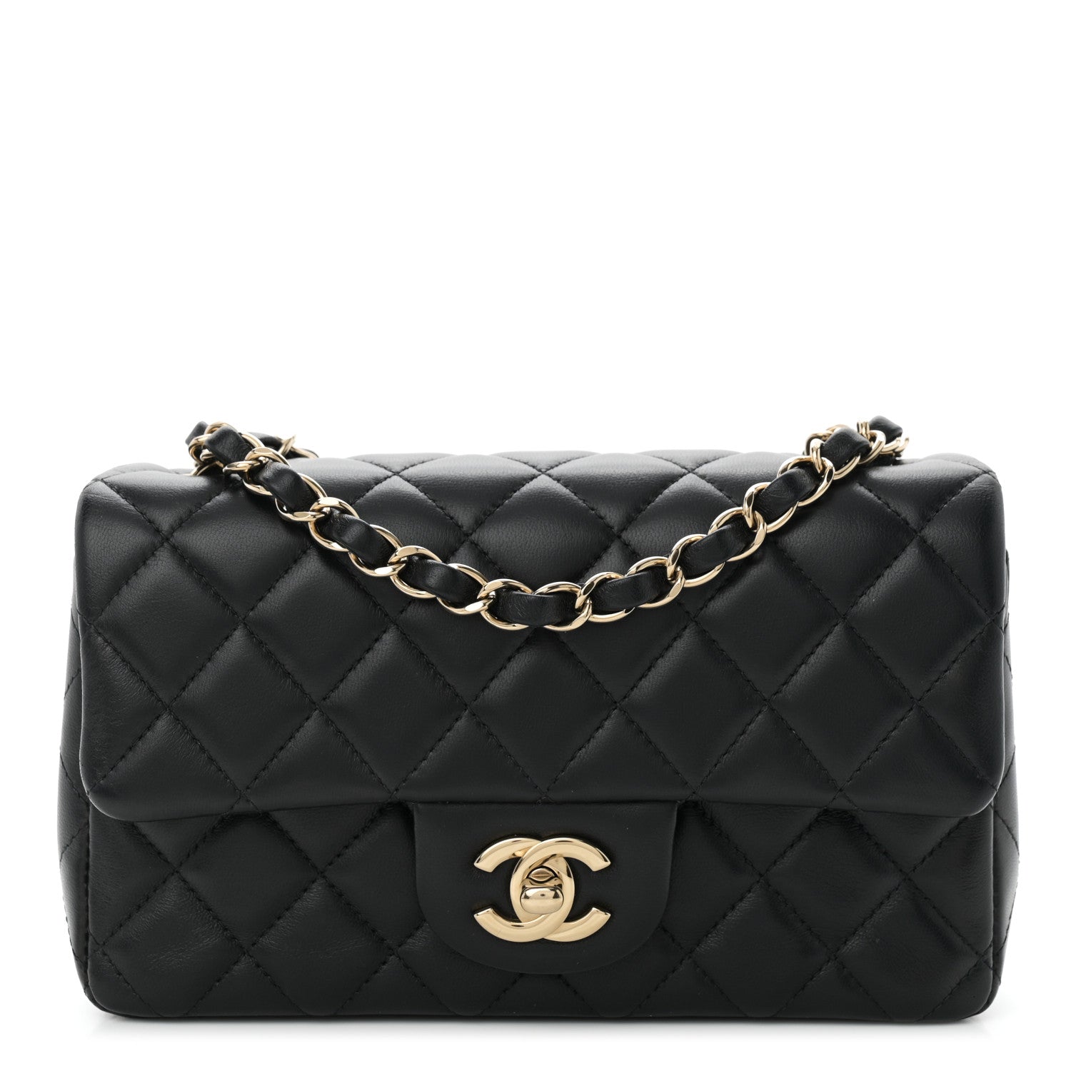 Chanel Lambskin Quilted Mini Rectangular Flap Black 1 of 10
