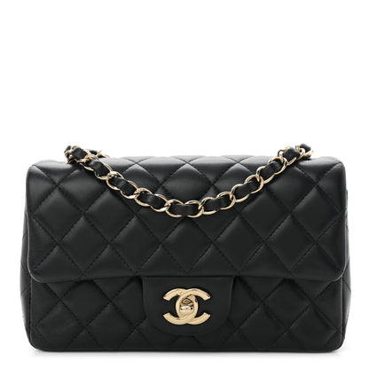 Chanel Lambskin Quilted Mini Rectangular Flap Black 1 of 10
