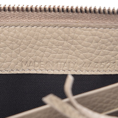 Balenciaga Veau Grana Perforated Blackout Hardware Continental Zip Around Wallet Gris Cendre 7 of 9