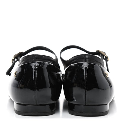 Chanel Patent Calfskin Mary Jane Ballerina Flats 36 Black 4 of 9