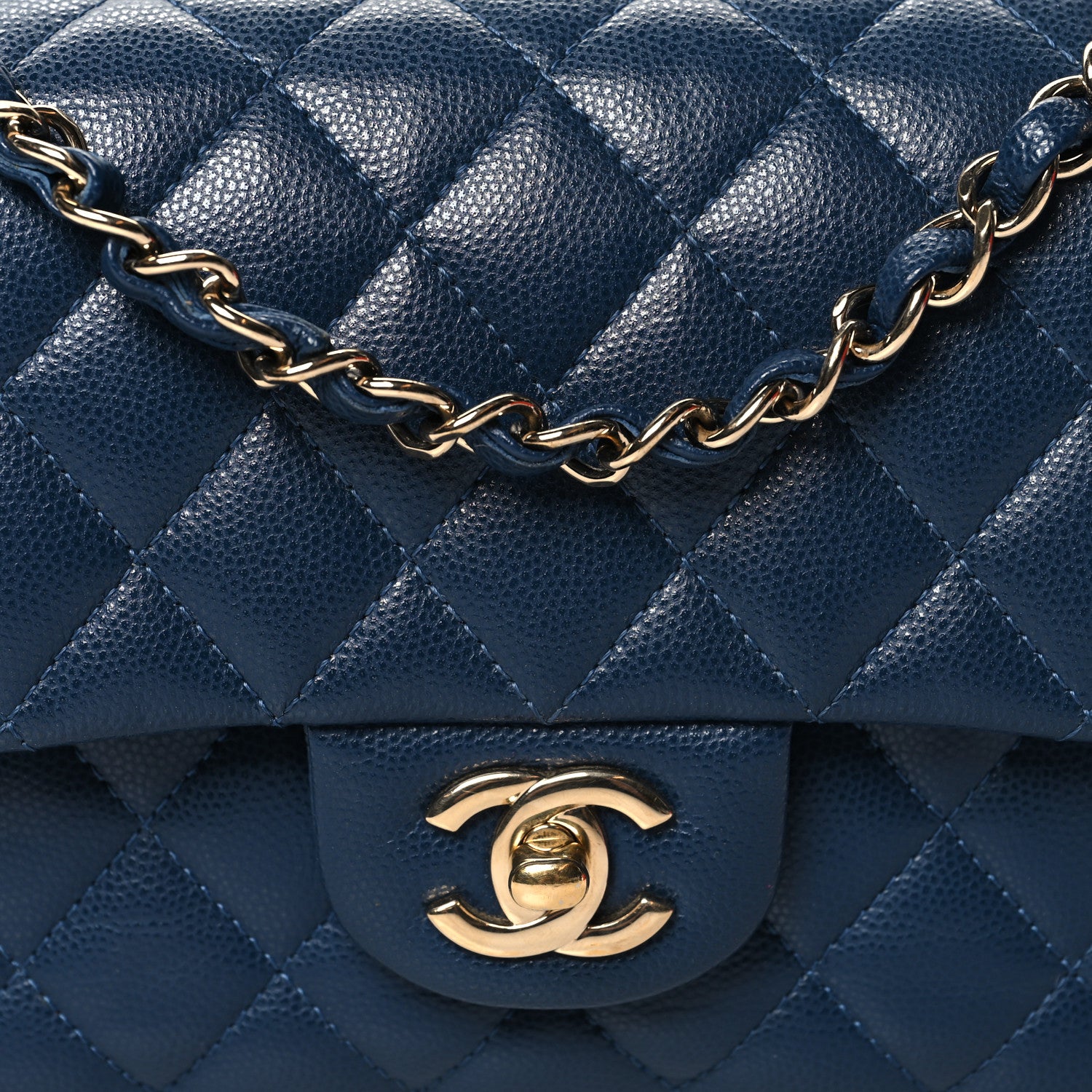 Chanel Caviar Quilted Small Double Flap Blue 8 of 10