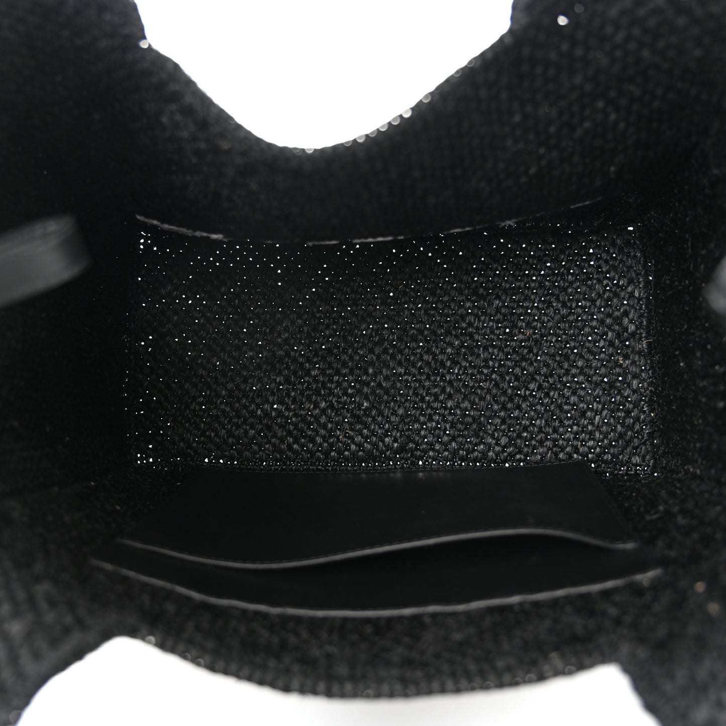 Raffia Medium Paula's Ibiza Logo Tote Black White