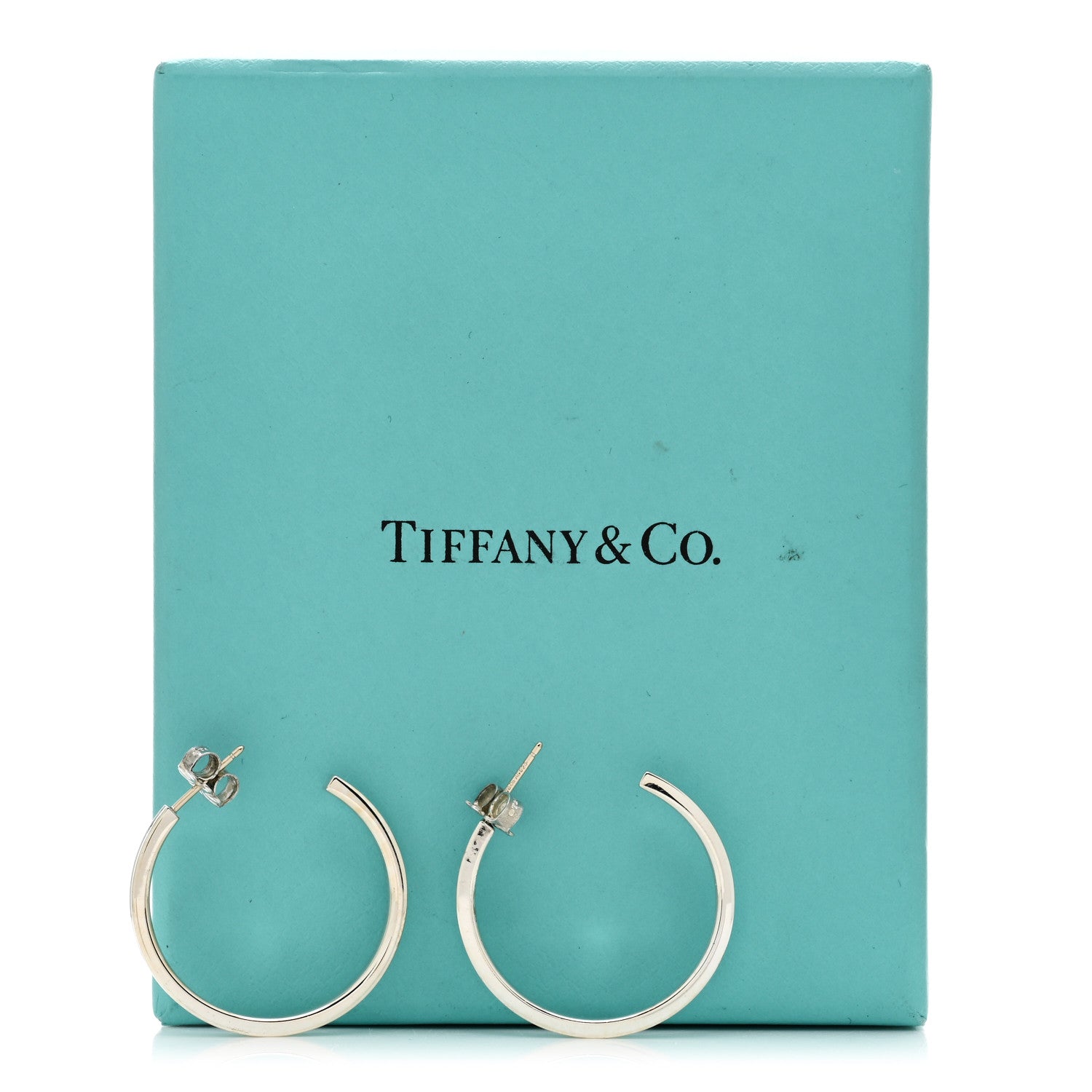 Tiffany Sterling Silver Medium Narrow 1837 Hoop Earrings 7 of 7