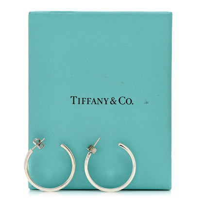 Tiffany Sterling Silver Medium Narrow 1837 Hoop Earrings 7 of 7