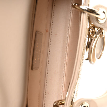 Christian Dior Lambskin Cannage Beaded Embroidered Micro Lady D-Joy Beige 4 of 9