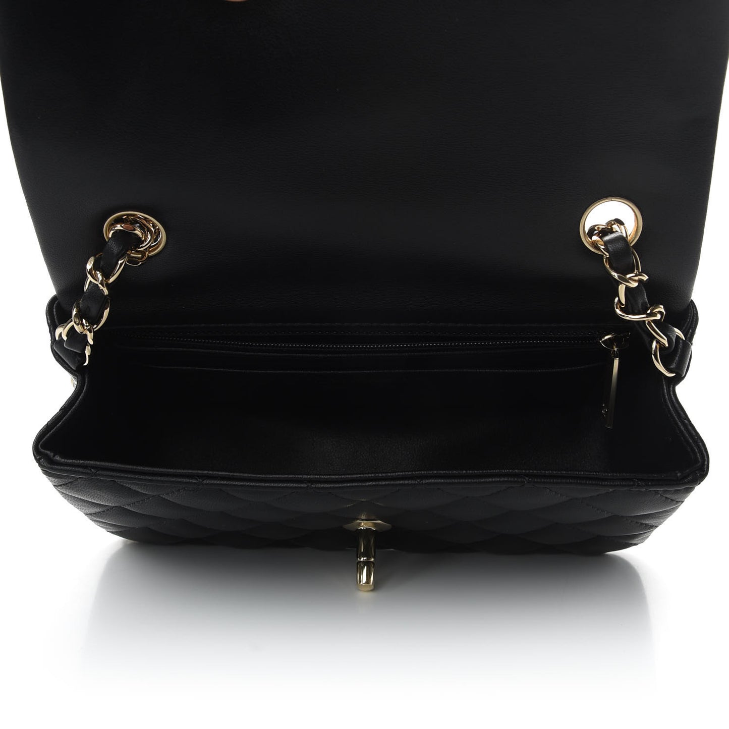 Lambskin Quilted Mini Rectangular Flap Black
