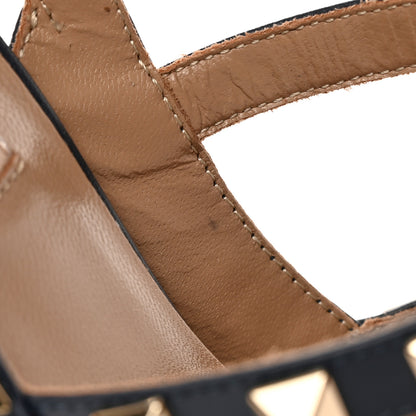 Valentino Garavani Pebbled Calfskin Rockstud Ankle Strap 100mm Pumps 37 Deep Denim 12 of 13