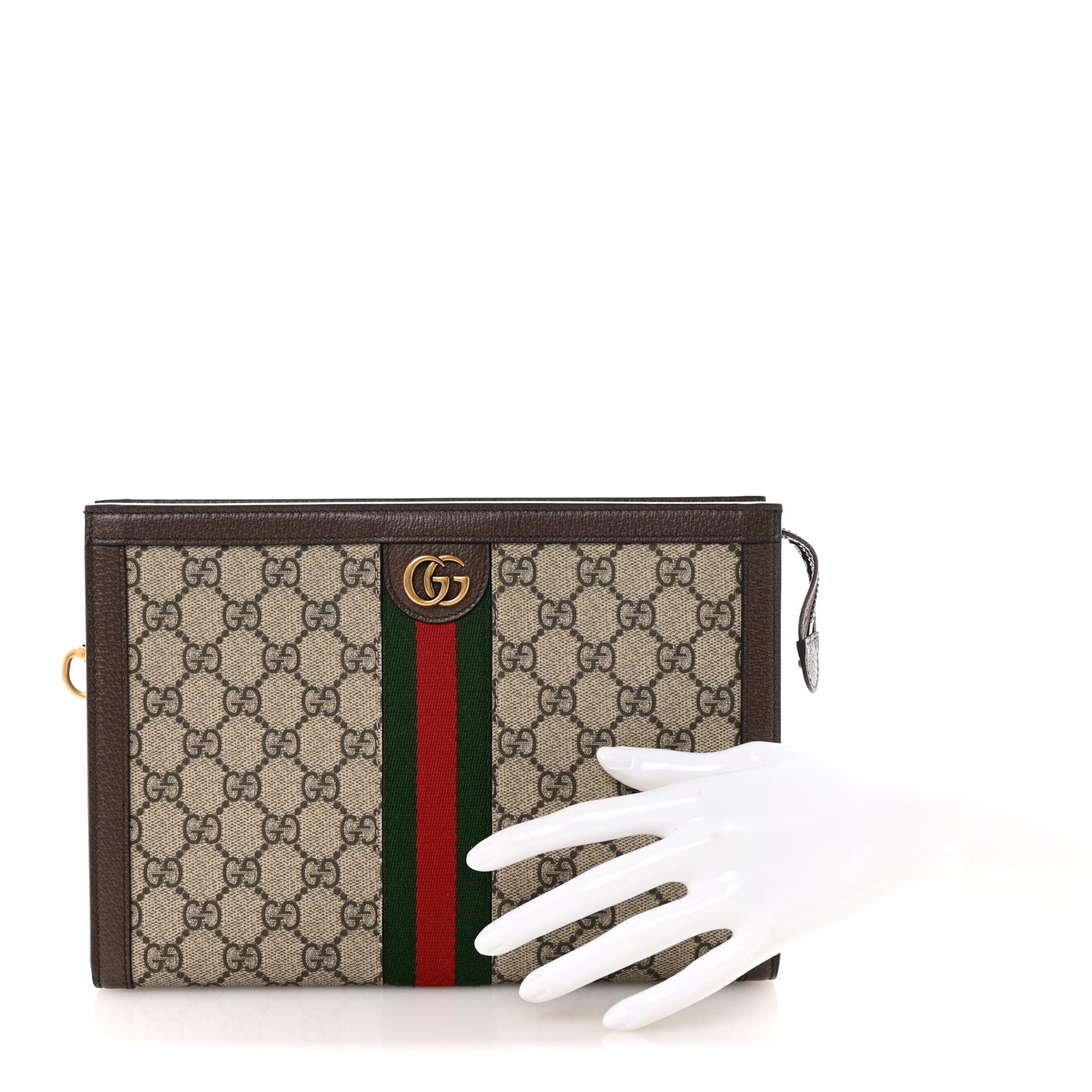 Gucci GG Supreme Monogram Textured Dollar Calfskin Web Small