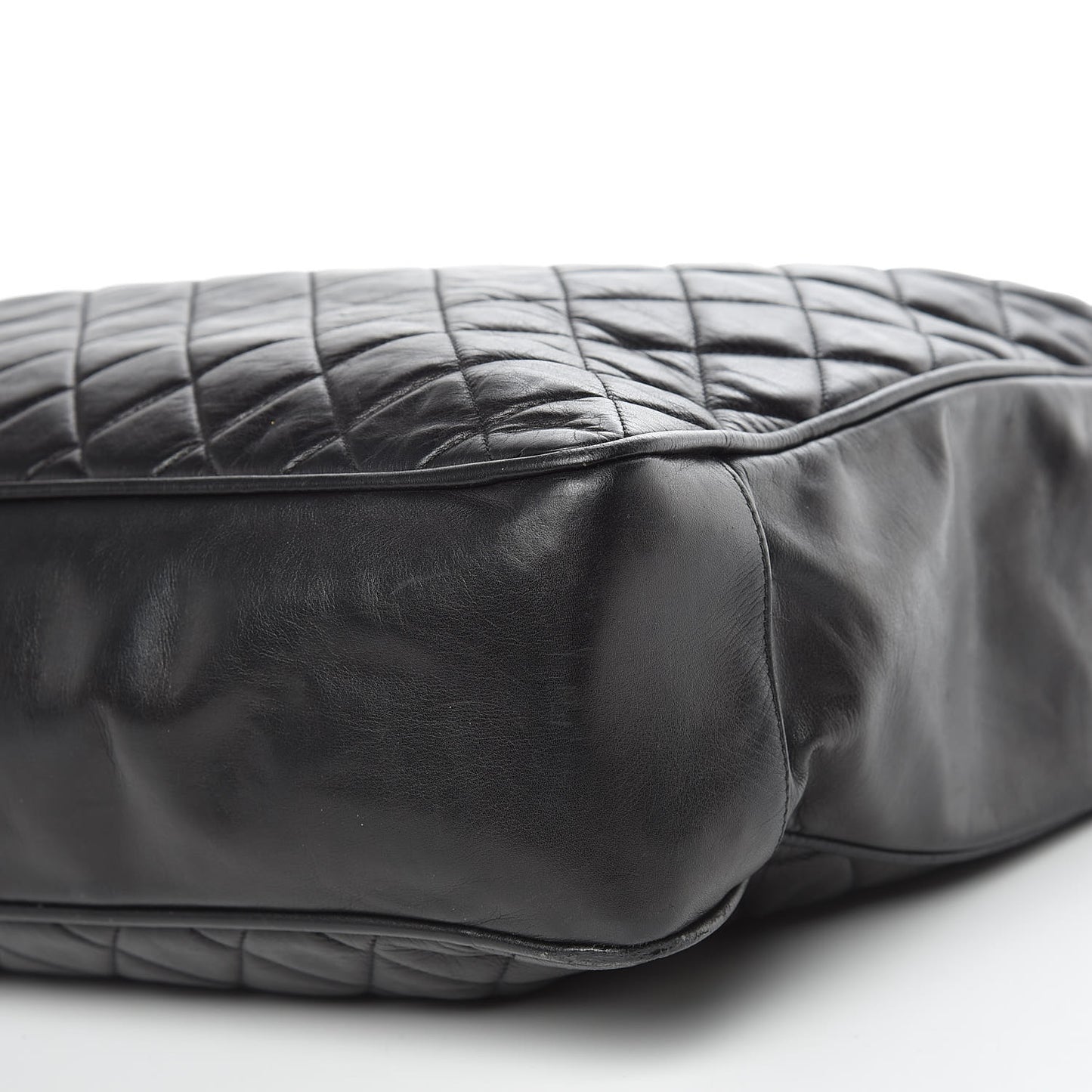 Lambskin Quilted Shoulder Bag Black