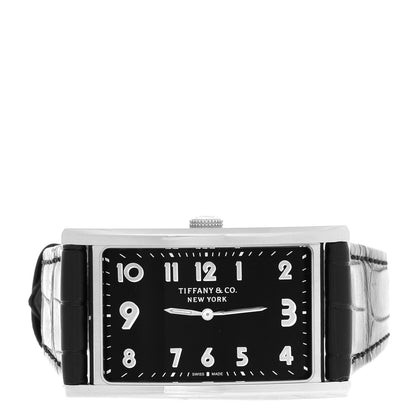 Tiffany Stainless Steel Alligator 25mm East West Quartz Watch Black 2 of 6
