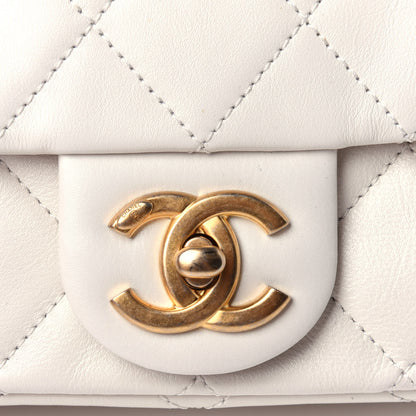 Chanel Calfskin Quilted Crystal Pearls Small Flap Bag White 9 of 11