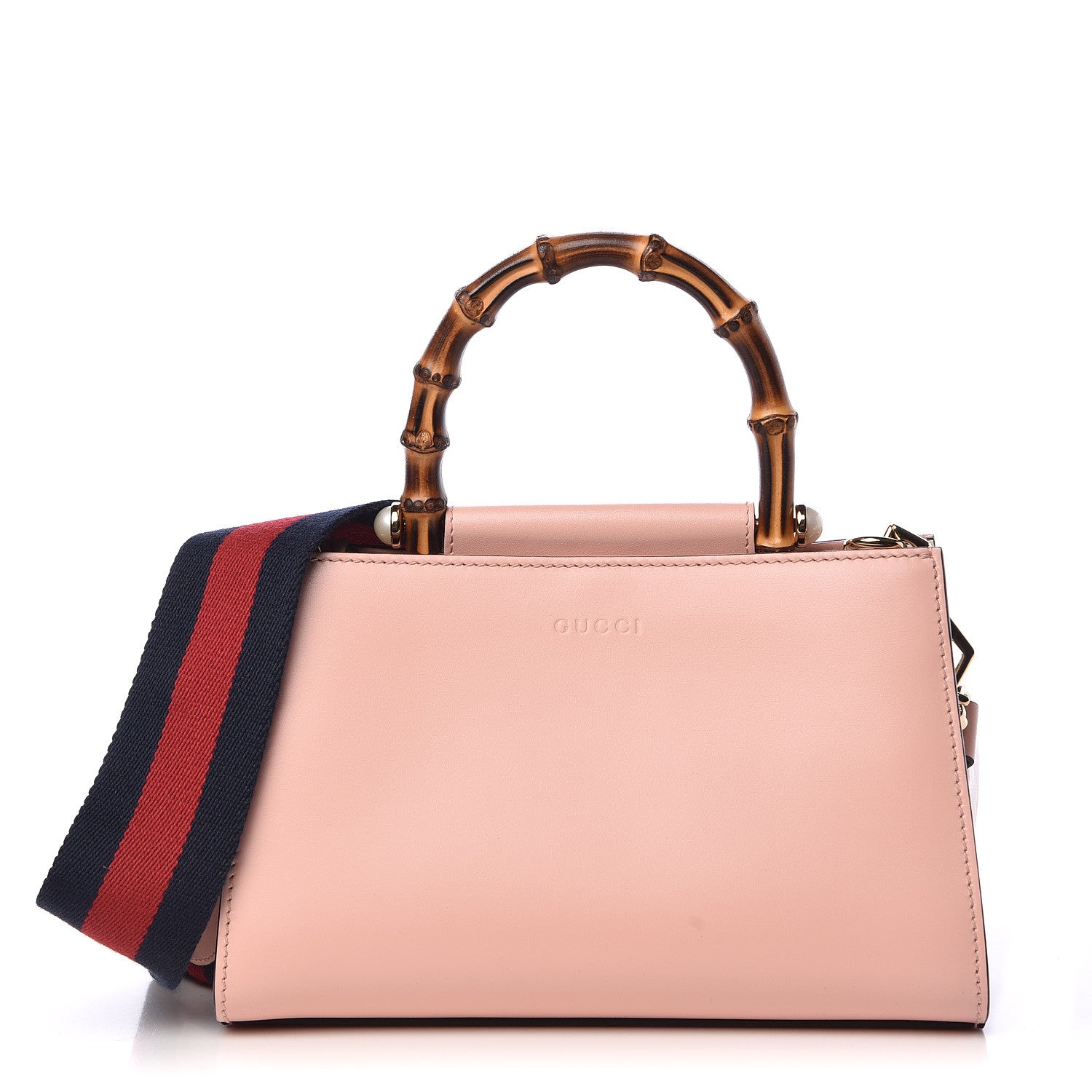 Gucci Nappa Bamboo Web Mini Nymphaea Top Handle Bag Perfect Pink Mystic White 1 of 10