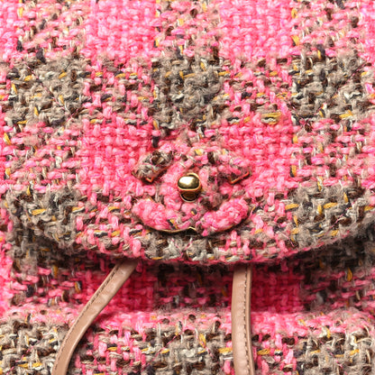 Chanel Wool Tweed Elegant Backpack Pink Brown 8 of 10