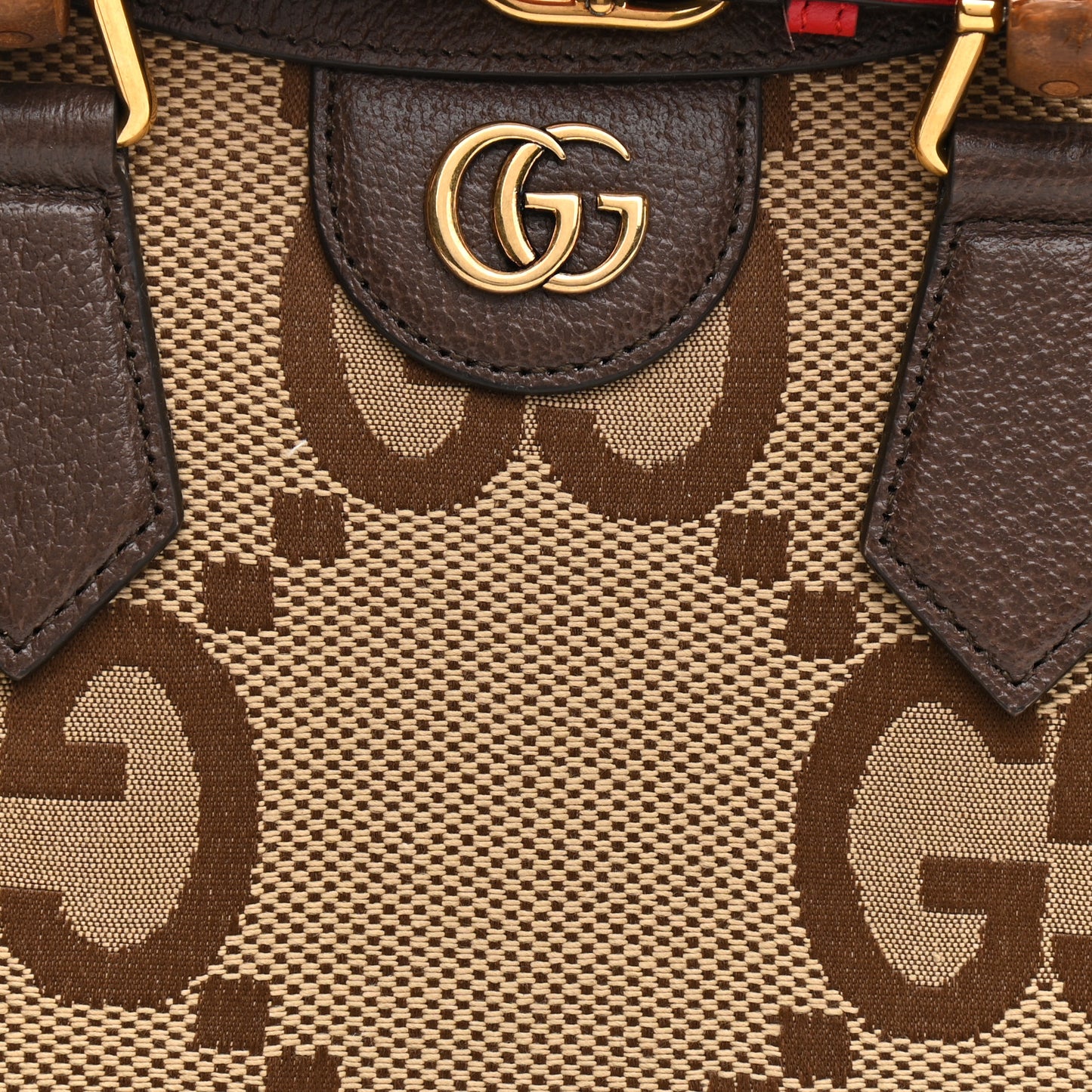 Monogram Jumbo GG Textured Dollar Calfskin Small Diana Tote Bag Camel Ebony New Acero Pomegranate Red