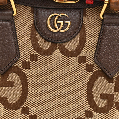 Gucci Monogram Jumbo GG Textured Dollar Calfskin Small Diana Tote Bag Camel Ebony New Acero Pomegranate Red 17 of 17