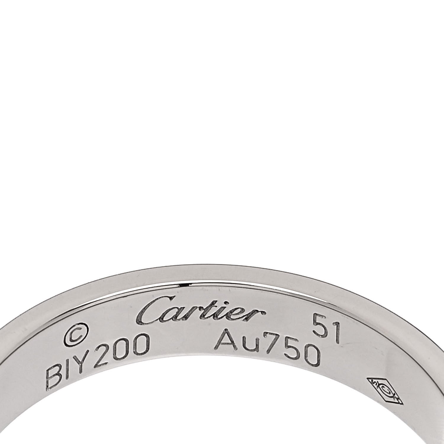 Cartier 18K White Gold 3.5mm LOVE Wedding Band Ring 51 5.75 4 of 4