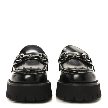 Gucci Cordovan Lux Womens Horsebit 45mm Platform Loafers 36 Black 3 of 10