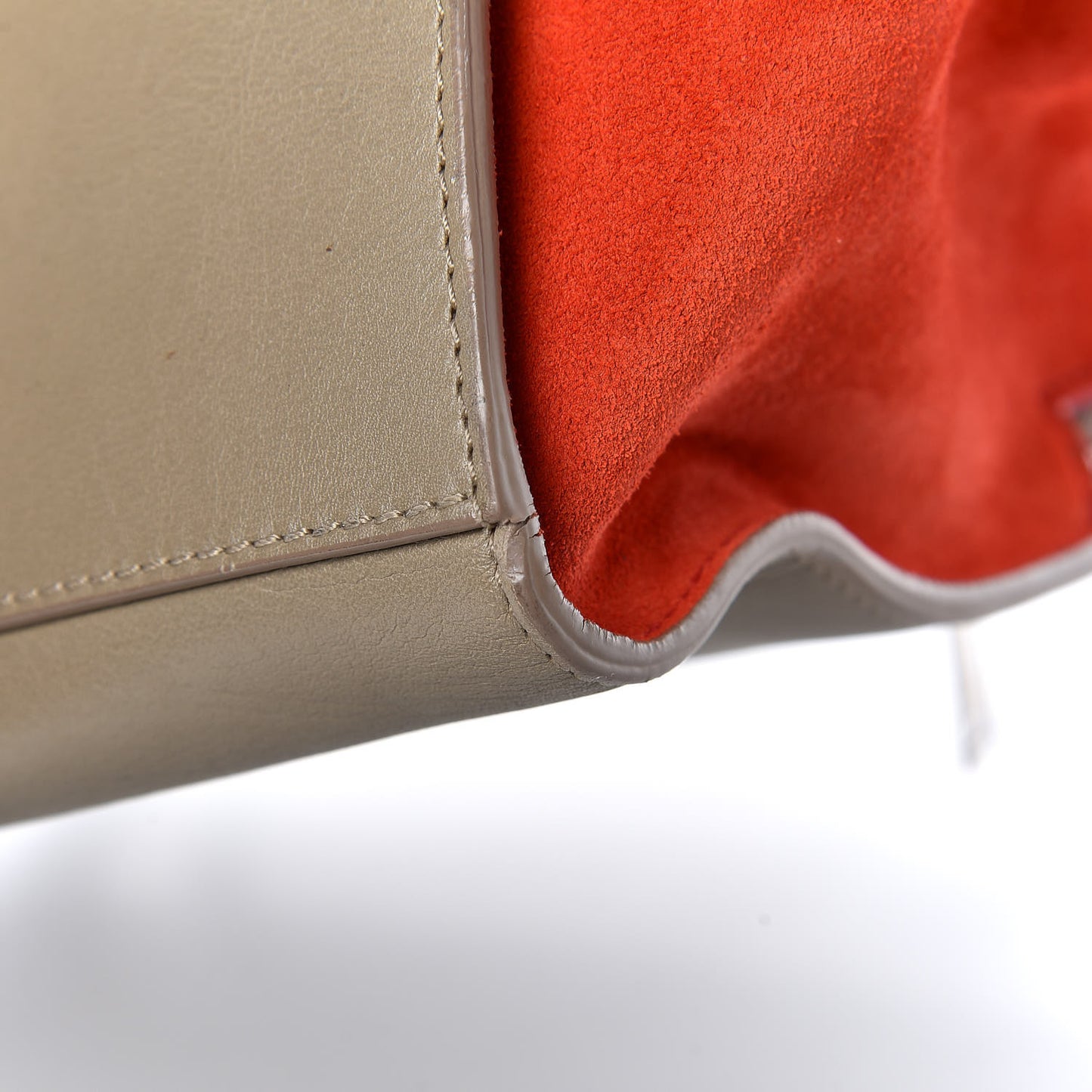 Calfskin Suede Tri-Color Double Zip Trapeze