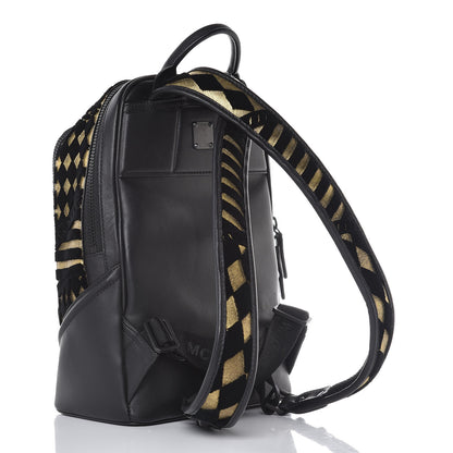 MCM Tapisserie Goatskin Small Duke Backpack Gold 3 of 16