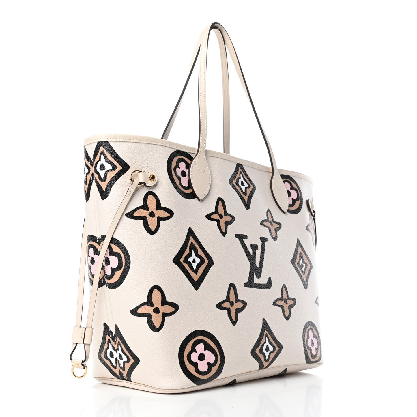 Monogram Giant Wild At Heart Neverfull MM Creme