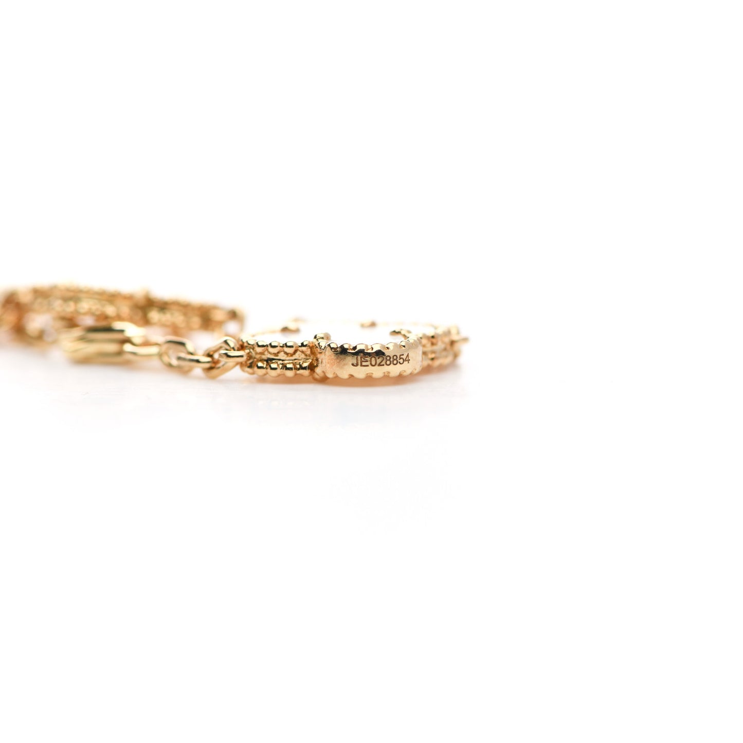 18K Yellow Gold Mother of Pearl 10 Motifs Vintage Alhambra Necklace
