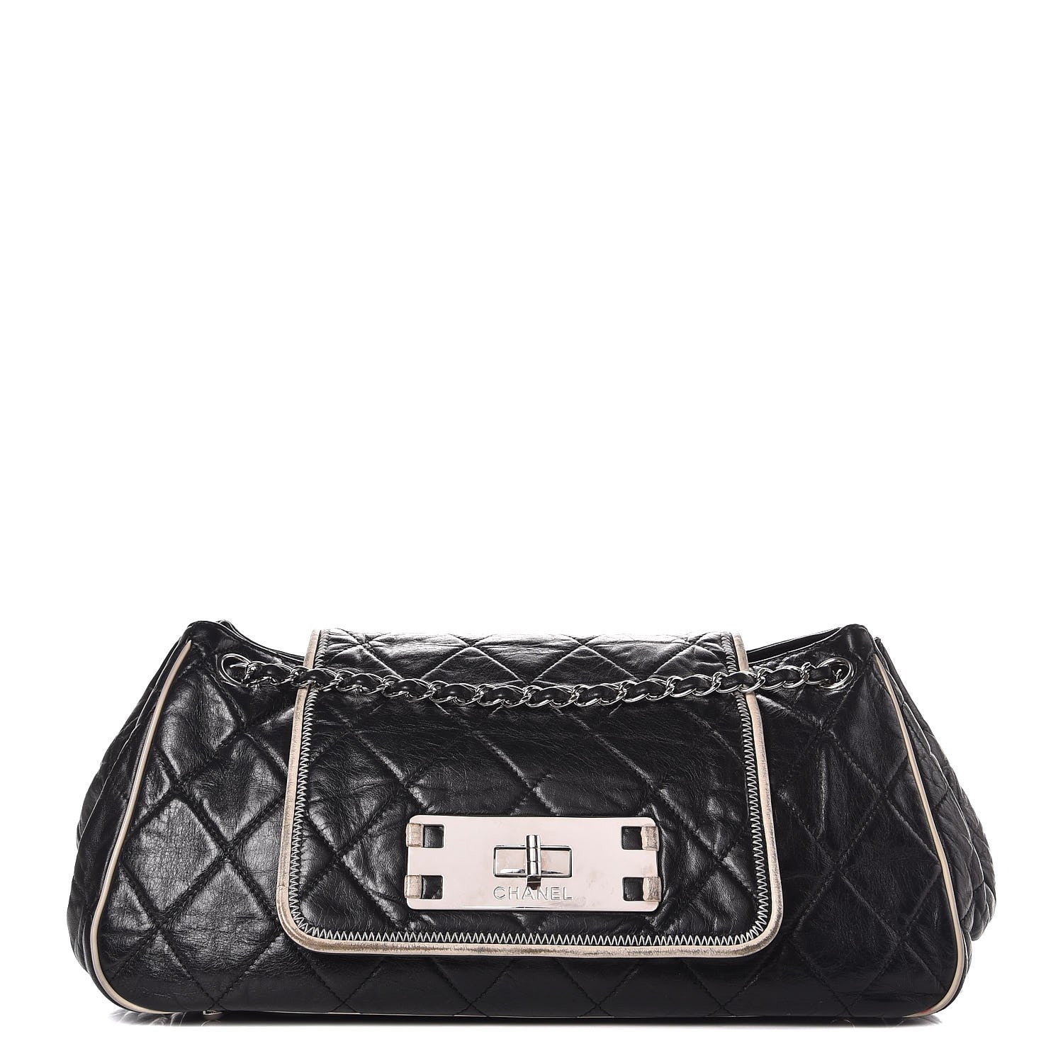 Chanel Lambskin Quilted East West Accordion Flap Black 1 of 18